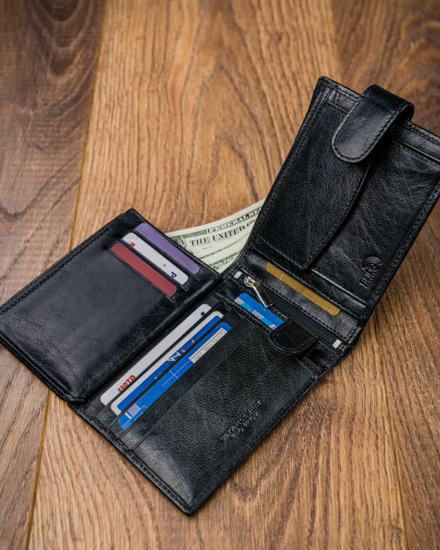 Гаманець чоловічий Pierre Andreus PW-008L-BTU BLACK Гаманець чоловічий Pierre Andreus PW-008L-BTU BLACK